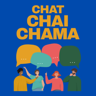 chat chai chama sprechblasen und vier menschen die reden