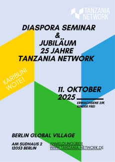 einladung studientag diaspora und jubiläum 25 jahre tanzania network