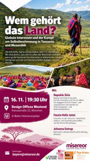 flyer veranstaltung wem gehört das land maasai